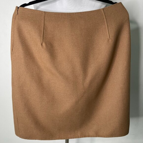 Max Mara Weekend Women's Brown Tan 100% Wool Wrap Midi Skirt Size 12 US - Picture 3 of 7